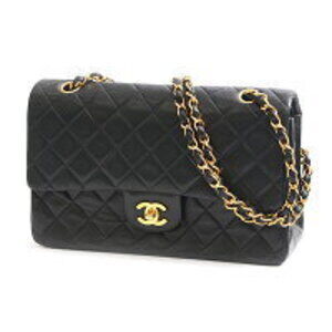 Discount Chanel Matelasse Double Flap Chain Shoulder Bag Black Lambskin